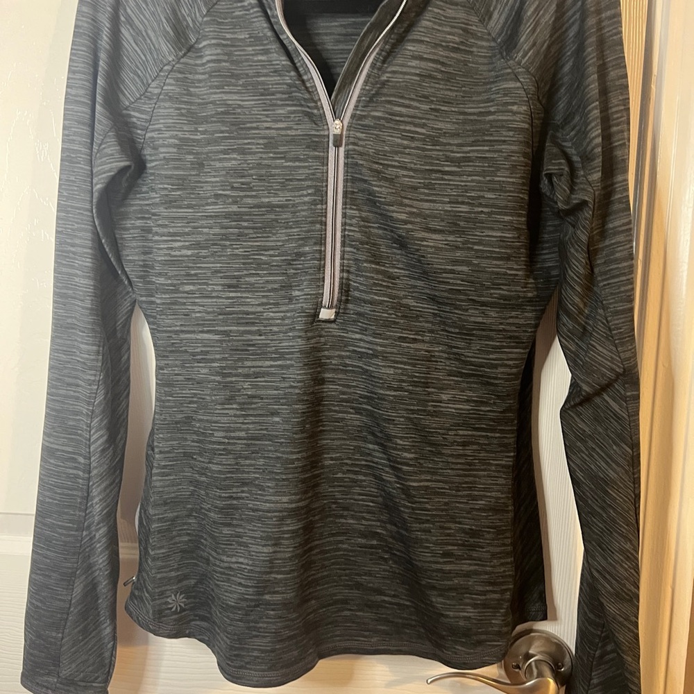 Athleta Gray Quarter-Zip Pullover